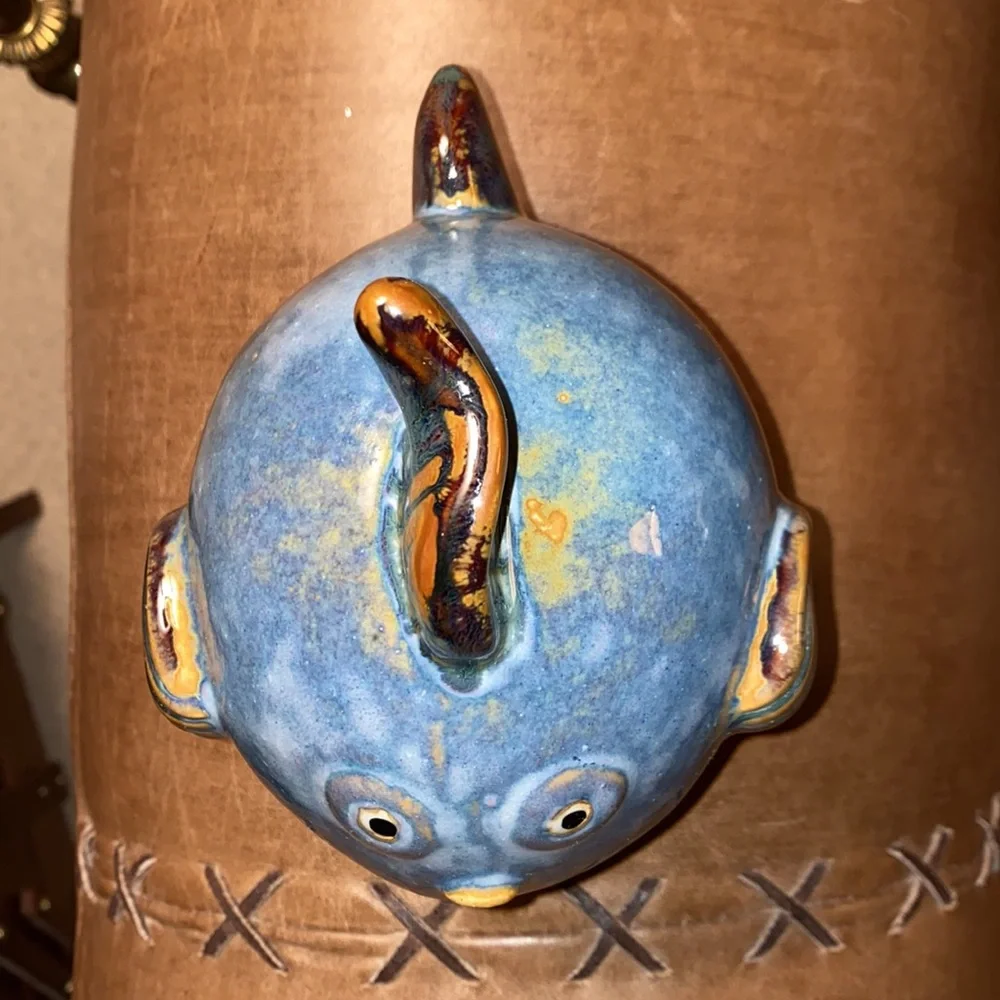 Blue Ceramic Fish Figurine Home Accent - Picture 2 of 11